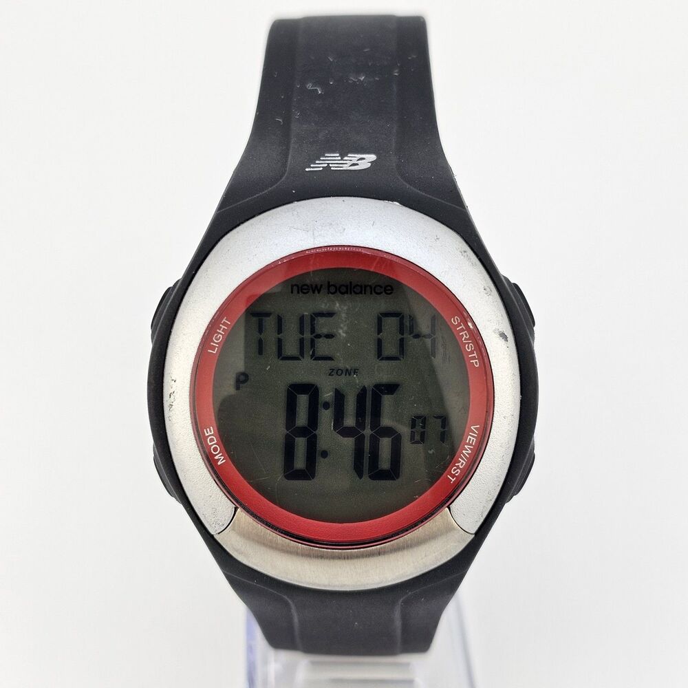New Balance Duo Sport Men's Digital Watch 40MM Black Plastic Bands New Battery